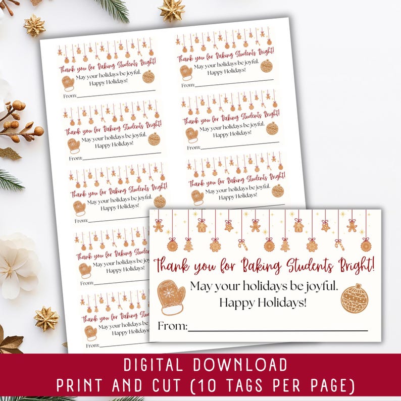 Teacher Gift Tag, Baking Theme (digital Download) - Etsy