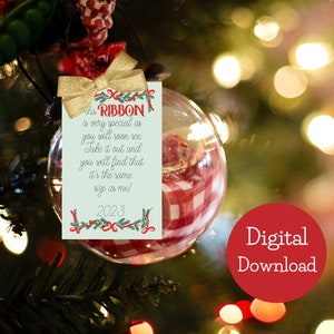 Instant Download/printable Ribbon Christmas Ornament You Will Find It is  the Same Size as Me. Digital File Pdf, Jpeg, Png 