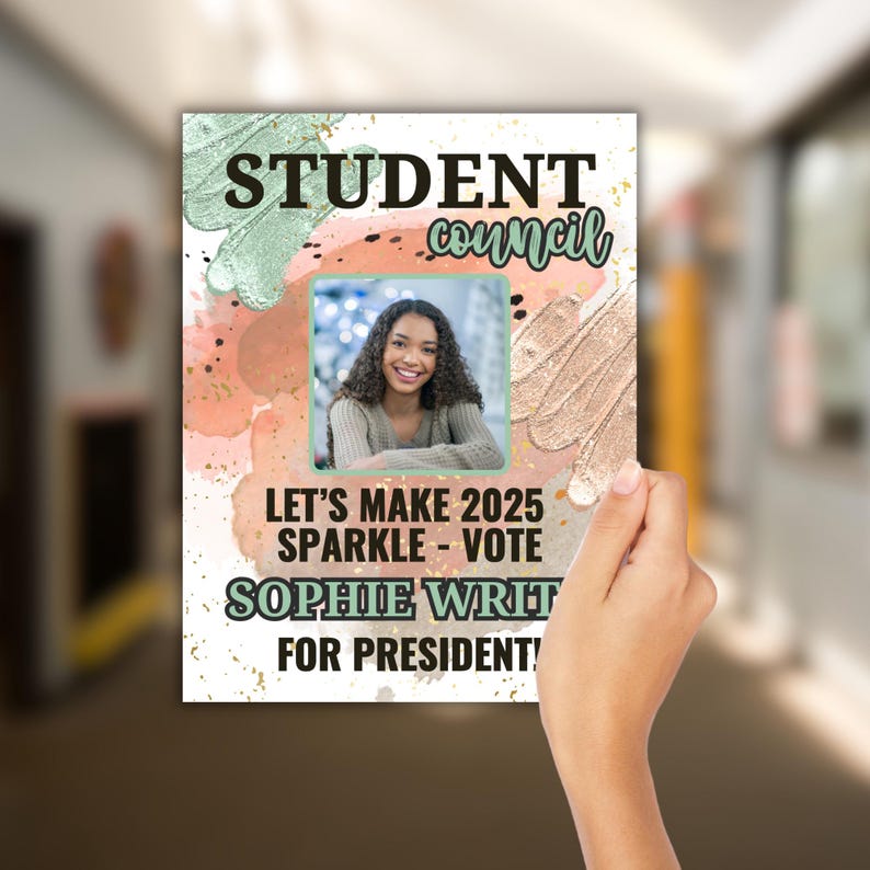 Editable Student Council Campaign Flyer Template: Canva Design (digital ...
