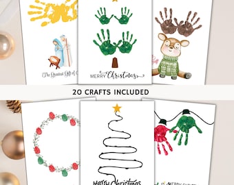Christmas Handprint Crafts: Holiday Keepsake Templates (PDF Download)