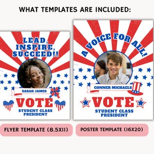 Student Council Campaign Flyer Templates: Editable Voting Posters ...