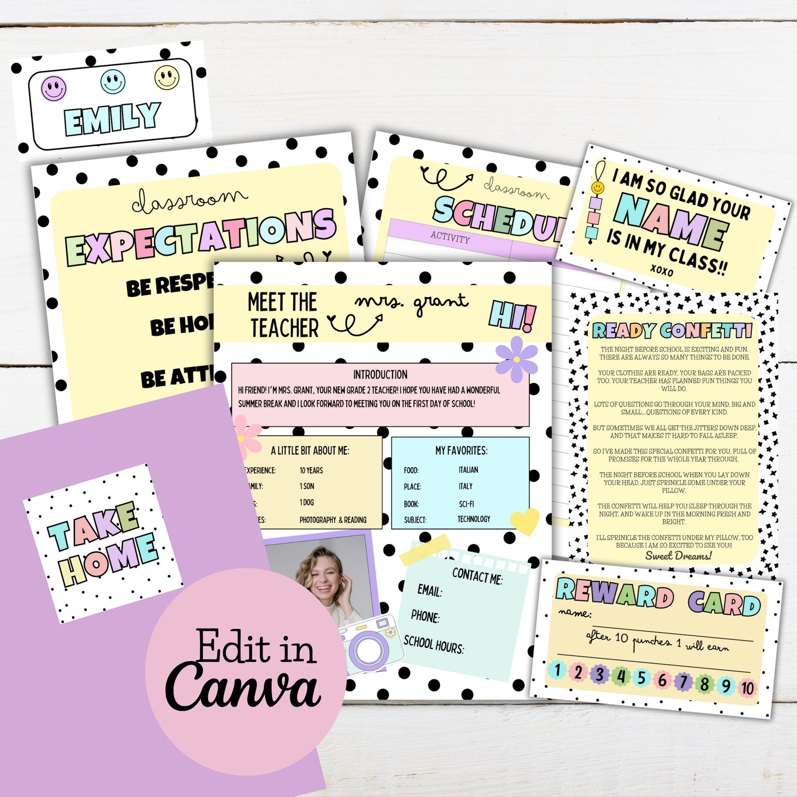 Meet the Teacher Template Bundle: Editable Open House Forms (canva) - Etsy