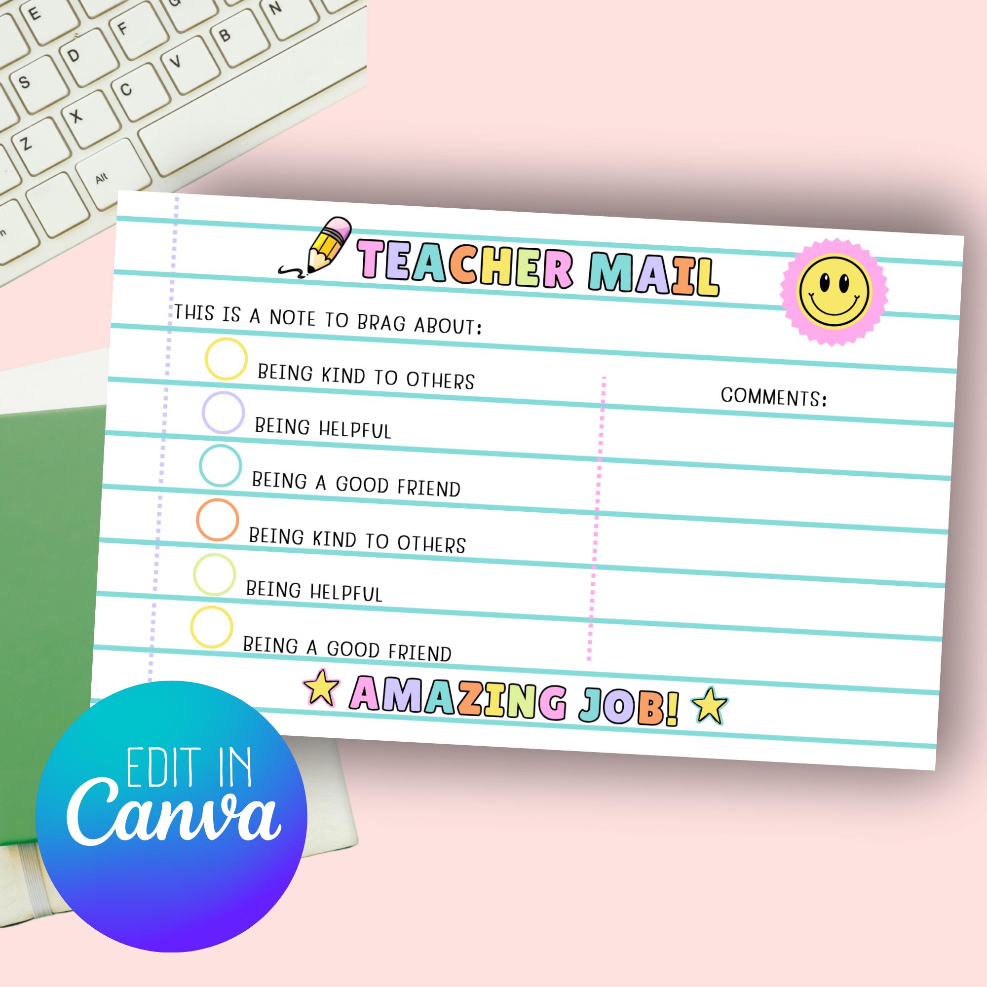 Teacher Notes Template: Editable Canva, Printable PDF - Etsy