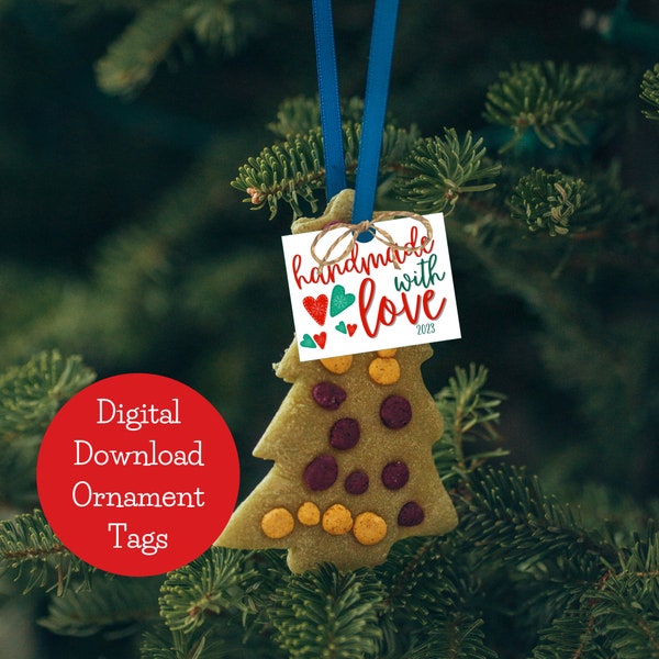 Ornament Tag, Handmade Ornament Tag, Kids Ornament Tag, Classroom Ornament tag, Christmas Ornament, Ornament Tag 2023,Ornament Tag Printable