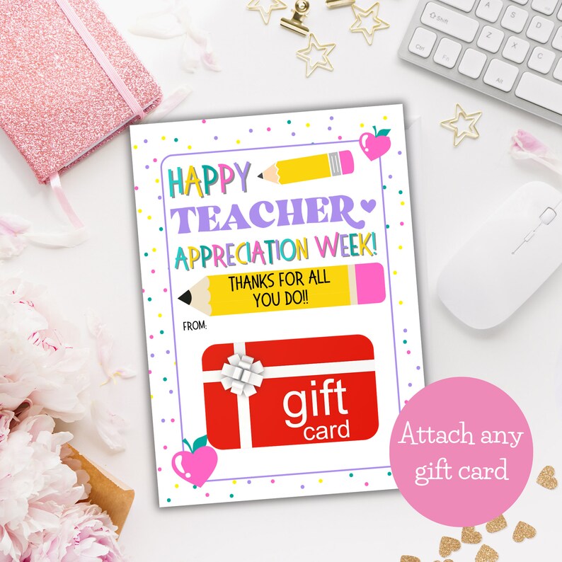 Teacher Appreciation Gift Card Holder: Printable Thank You (digital ...