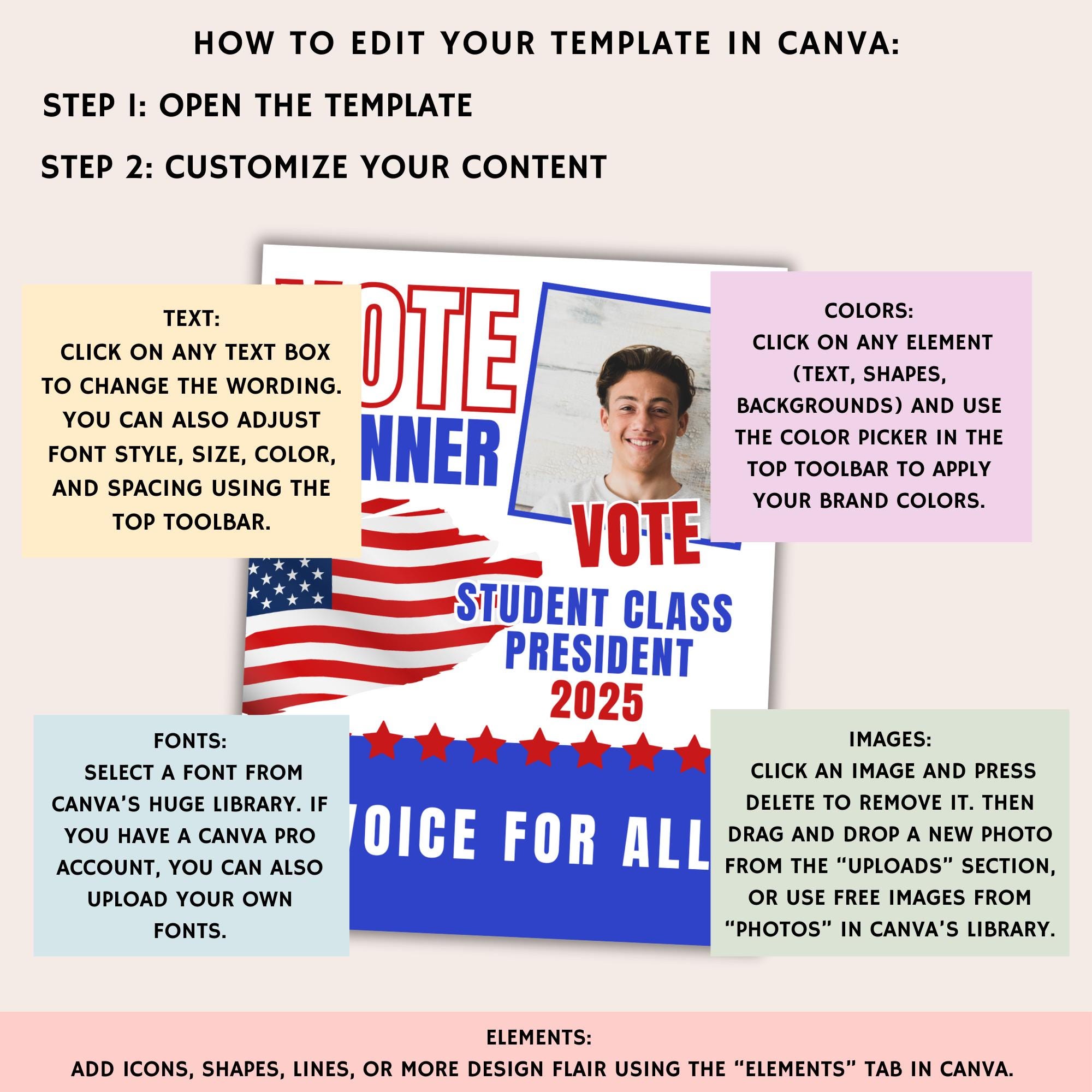 Editable Student Council Voting Flyer Template (canva) - Etsy