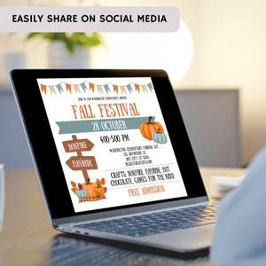 Fall Festival Flyer & Social Media Post: Editable Canva Template image 7