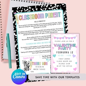 Editable Classroom Parent Organizer Bundle: Canva Templates