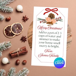 Christmas Simmer Pot Tag | Printable Neighbor Gift (Digital Download)