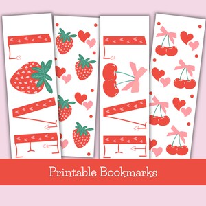 Valentine Bookmark - Girly Printable Aesthetic Bookmarks, Coquette Design, Pretty Reading Accessories & Gifts for Her