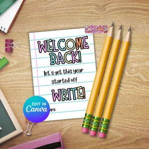 Back to School, Teacher Gift Tag, Thank you Teacher Tag,  First Day of School Printable, School Supplies, Instant Download, Pencil Gift Tag