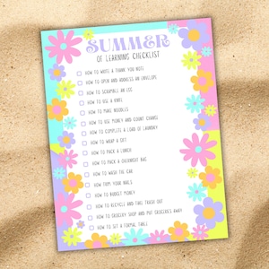 Kids&#39; Summer Learning Checklist: Essential Life Skills (Digital Download)