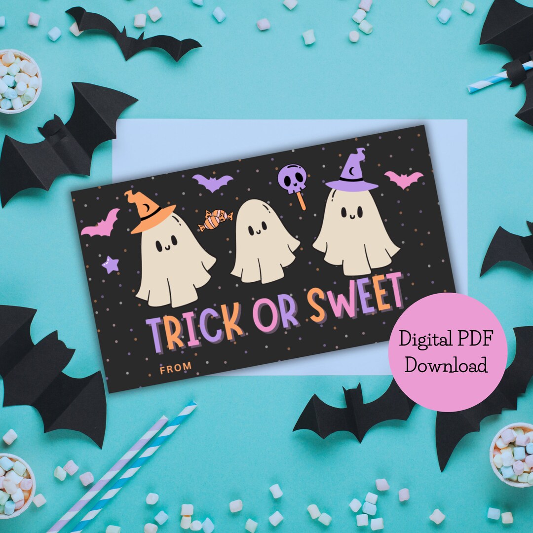 Editable Halloween Ghost Tags: Trick or Treat Party Favors (digital ...