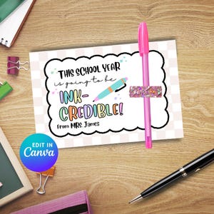 Back to School, Teacher Gift Tag, Thank you Teacher Tag,  First Day of School Printable, Flair Pen School Supplies, Student Gift
