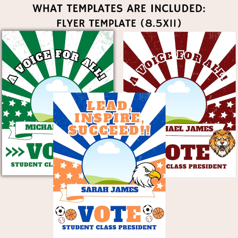Student Council Campaign Flyer Template: Editable School Election ...