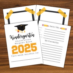 Kindergarten graduation memory book, Kinder graduation, memory book, school year book, handprint art, kindergarten grad,kindergarten teacher