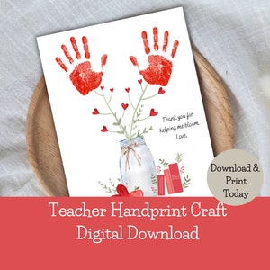 Teacher Appreciation Handprint Gift: Floral Design (Digital Download)
