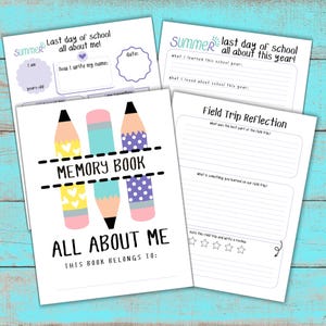 School Memory Book Printable: First & Last Day Keepsake (PDF)