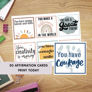30 Daily Affirmation Cards: Positive Inspiration (Digital Download)