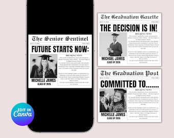 College Decision Day Newspaper Announcement (Canva Template)