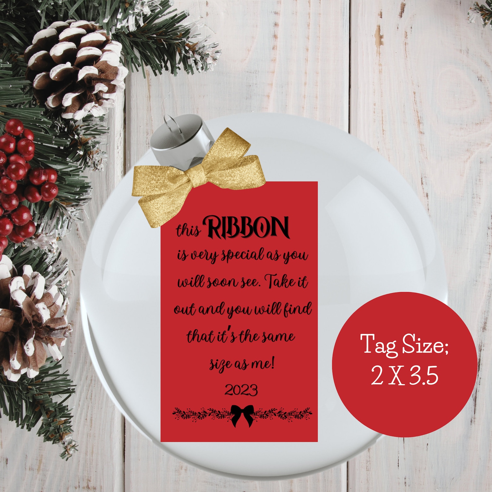 Ribbon, Tag, Same Size as Me, Ribbon Ornament, Height Ornament Tag