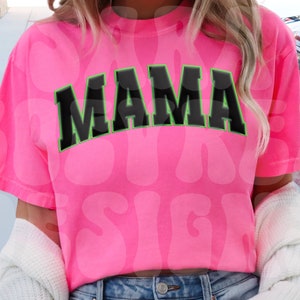 Neon Mama Png, Neon Green Puff Png, Diseño de camiseta gráfica Summer Neon Mama Puff, Regalo del Día de la Madre, Diseño de camiseta Mama de vinilo de imitación Puff