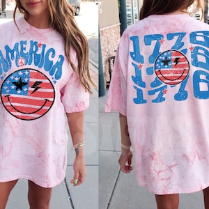 Retro America PNG, Front & Back Design, Retro USA Shirt Sublimation, Groovy 4th of July Distressed Summer Hoodie DTF Transfer Screen Print