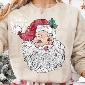 Glitter Santa Png, Faux Sequin Santa Png, Santa Glitter Png, Sparkly Santa Png, Faux Sequin Png, Faux Glitter Christmas Png, Sublimation