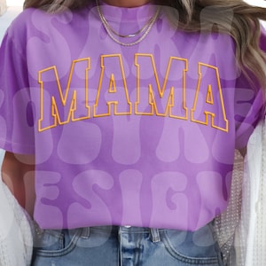 Neon Mama Png, Neon Orange Puff Png, Diseño de camiseta gráfica Summer Neon Mama Puff, Regalo del Día de la Madre, Diseño de camiseta de Mama de vinilo de imitación Puff