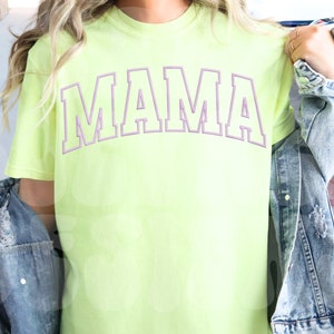 Neon Mama Png, Neon Purple Puff Png, Diseño de camiseta gráfica Summer Neon Mama Puff, Regalo del Día de la Madre, Diseño de camiseta de Mama de vinilo de imitación Puff