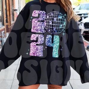 Glitter New Years Png, Sequin New Year Png, New Years Png, New Years Eve Png, New years 2024 Png, Disco Ball 2024 Png, Happy New Year Png