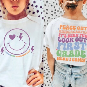 So Long Kindergarten SVG, Peace Out Kindergarten Svg, Kindergarten Graduation SVG, 1st Grade Here I Come Svg, Cut files and Sublimation Png