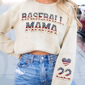 Personalizado Chenille Baseball Mama Png, Baseball Mom Png, Bandeira Americana Faux Chenille Patch Png, Design De Manga Personalizado, Faux Glitter Png