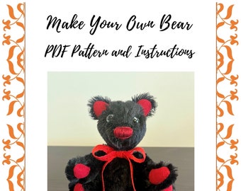 Modello di cucito per orsacchiotto in miniatura: creazione fai da te da 5,5 pollici (modello PDF)