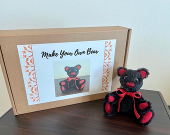 DIY Mohair Teddy Bear Kit: 5.5 inch Miniature Craft Gift
