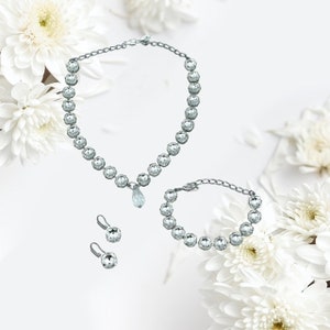 The Bennett Statement Set: Authentic Swarovski Crystal Necklace, Earring and Bracelet Set