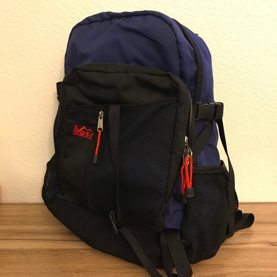 Vintage REI Blue Black Backpack Day Pack with Kna… - image 1