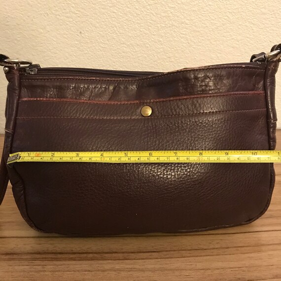 Vintage Brown Leather LL Bean Shoulder Bag Purse … - image 6