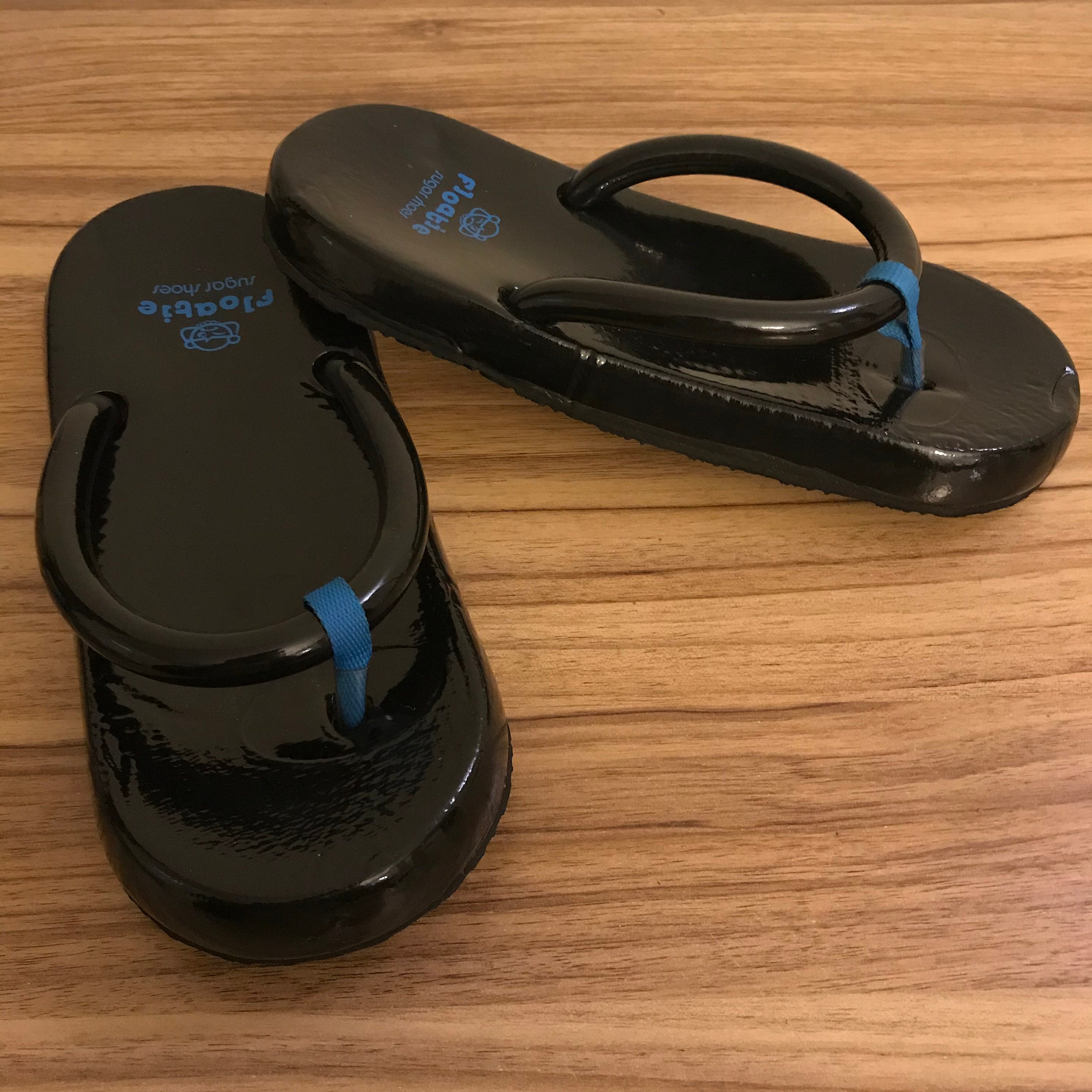 Vintage 90s Floatie Sugar Shoes Flip Flops Black Women s Size 8