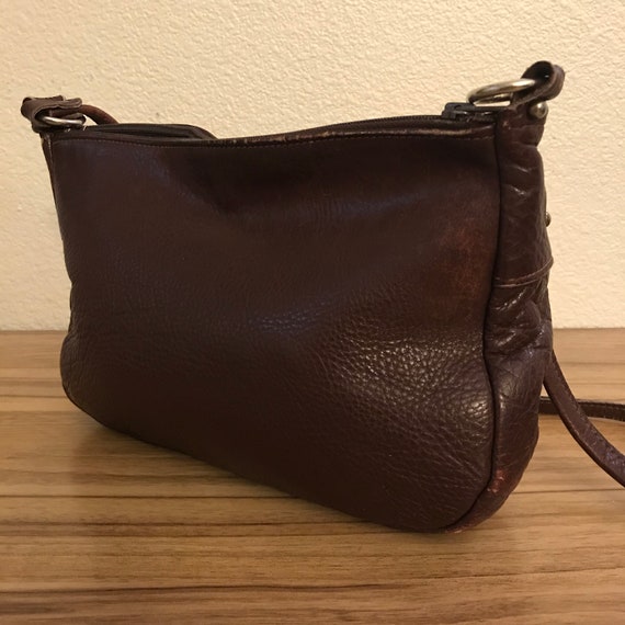 Vintage Brown Leather LL Bean Shoulder Bag Purse … - image 2