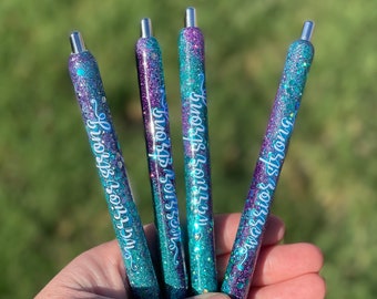Mermaid Glitter Swirl Gel Pens || Refillable Personalized Gel Pen || Papermate Glitter Pens || Custom Planner Accessories || Back to School