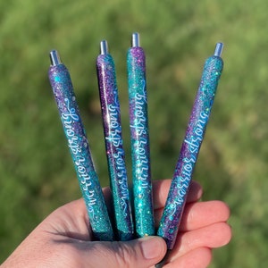 Mermaid Glitter Swirl Gel Pens || Refillable Personalized Gel Pen || Papermate Glitter Pens || Custom Planner Accessories || Back to School