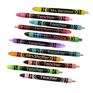 Custom Crayon Glitter Gel Pens || Teacher Appreciation Gifts || Glitter Pens || Crayon Gel Pens