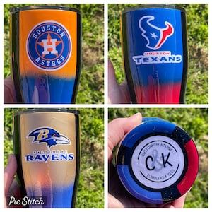 Custom Split Sports Team Tumbler / Personalized Custom Sports Tumbler / Gift for Him / Up to 3 Teams on one Tumbler!
