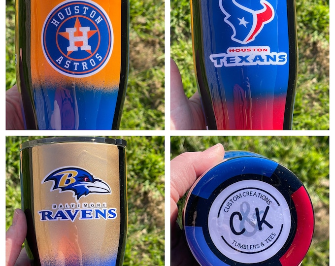 Custom Split Sports Team Tumbler / Personalized Custom Sports Tumbler / Gift for Him / Up to 3 Teams on one Tumbler!