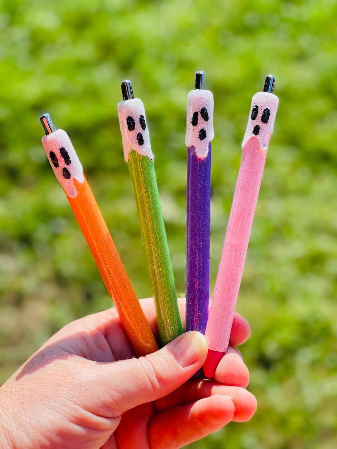 Ghost Drip Glitter Pens Pastel Halloween Pens Spooky Etsy