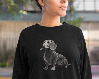 Minimalist Dachshund Crop Sweatshirt -Dachshund Sweatshirt - Sausage Dog Sweatshirt - Dachshund Owner Sweatshirt - Dachshund Sweatshirt