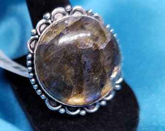 Labradorite German Silver Women's Ring