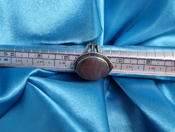 Agate Signed Sterling Silver Ring - image 3