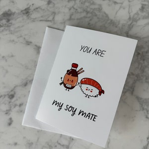 Tu es mon compagnon de soja | Carte de Saint-Valentin | Cartes drôles et petites cartes